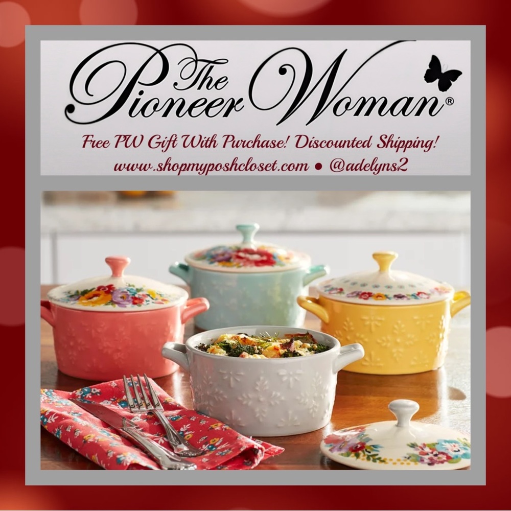 ๐บ New Pioneer Woman, 4 Pack Ceramic Mini Casserole Dish - Picture 3 of 6